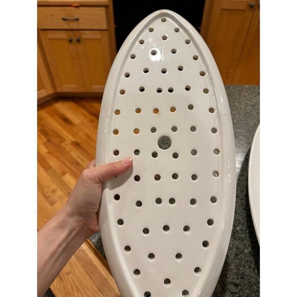 Vintage Arabia ironstone oval oblong serving platter with drainage tray. - Picture 6 of 11
